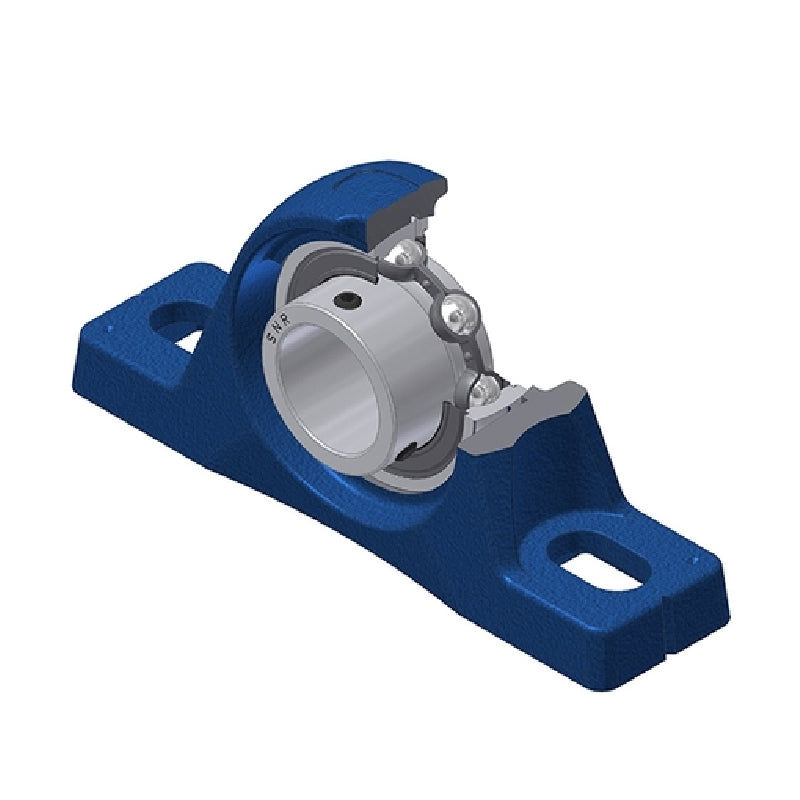 SNR USPLE201 Metric Cast Iron Two Bolt Pillow / Plummer Block Housing with 12mm Bore Insert - Allow 2-3 Days