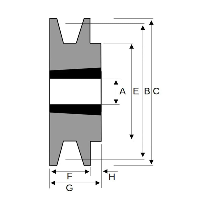 90X1SPA 90mm Pitch Diameter SPA Section Tapered Locking Bush Type Pulley with 1 Groove (Bush not Incl.)