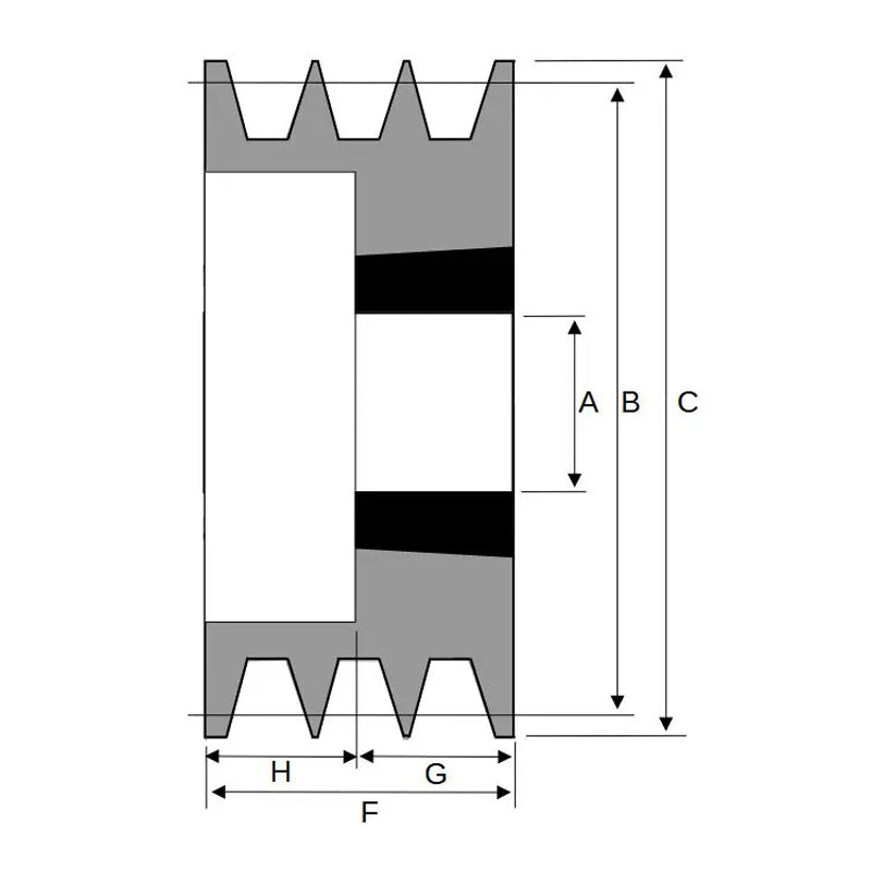 63X3SPZ 63mm Pitch Diameter SPZ Section Tapered Locking Bush Type Pulley with 3 Grooves (Bush not Incl.)