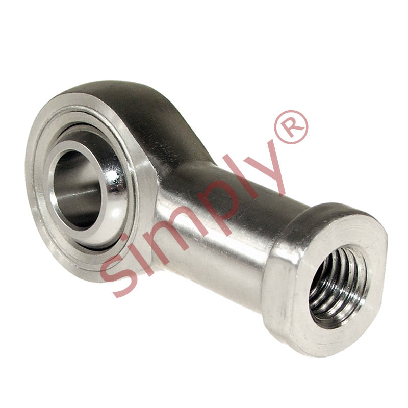 Budget SSPHS12/F2 Right Hand Stainless Steel / PTFE Lined Plain Female Rod End 12mm Bore M12x1.25 Thread