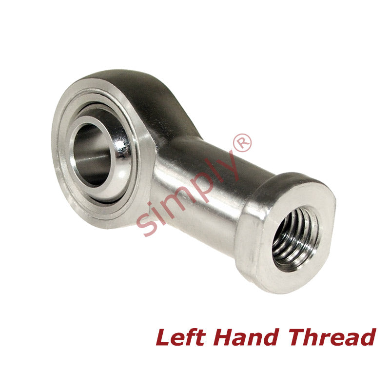 Budget SSPHS28L Left Hand Stainless Steel / PTFE Lined Plain Female Rod End 28mm Bore M27x2 Thread