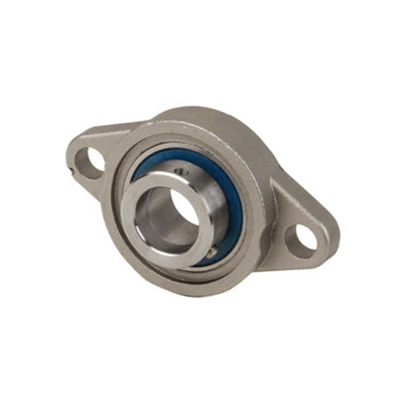 SSUFL002 Corrosion Resistant 2 Bolt Oval Bearing with Stainless Lock Collar 15mm Insert