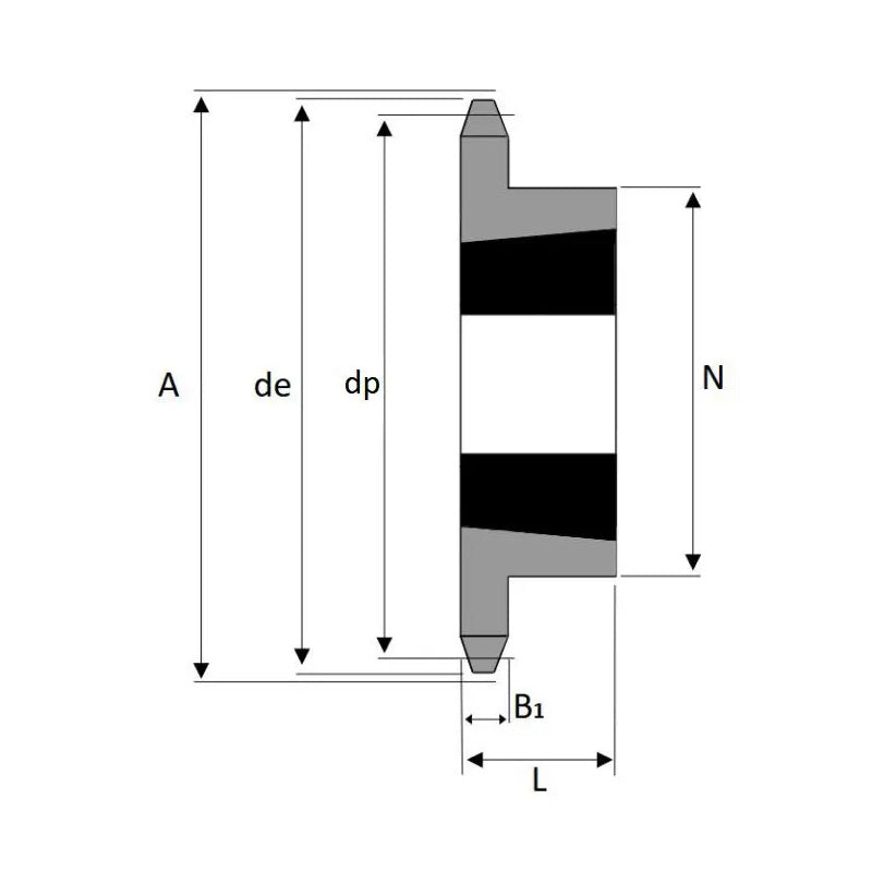 17 Tooth 12B Simplex Sprocket Tapered Locking Bush Type for 3/4 inch Pitch Chain (Bush not Incl.)