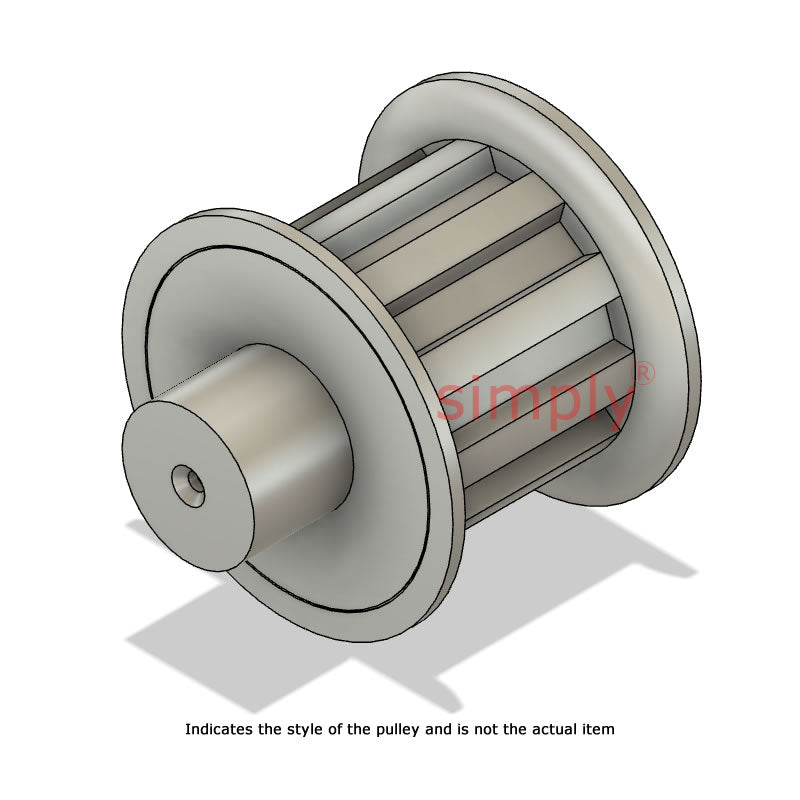 Drive-Flex Aluminium Centre Drilled T5 Timing Pulley with Flanges 5mm Pitch 12 Tooth for 10mm Wide Belts