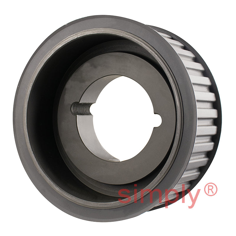 TL36-H-200F - 1/2 inch Pitch 36 Tooth Flanged Tapered Bore Steel Timing Pulley for 2 inch Wide Belts