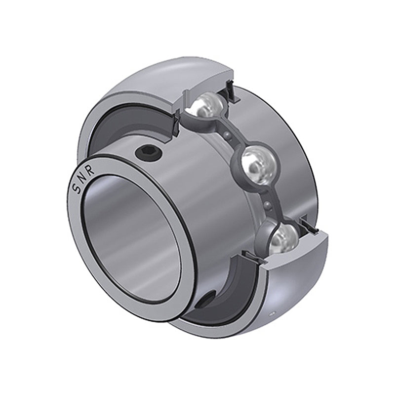 SNR UC205G2L4 Metric Full Width Spherical Outer Bearing Insert 25mm Bore 52mm Outside Diameter with Grub Screws and Multi Lip Seals - Allow 2-3 Days