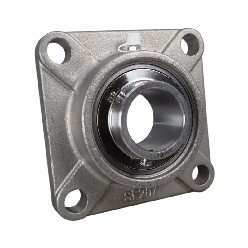 SSUCF208 Metric Four Bolt Square Stainless Steel Flange Housing with 40mm Bore Stainless Insert
