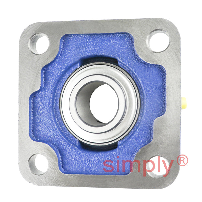 SNR UCF205 Metric Four Bolt Square Cast Iron Flange Housing with 25mm Bore Insert