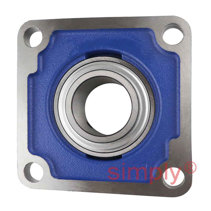 SNR UCF211 Metric Four Bolt Square Cast Iron Flange Housing with 55mm Bore Insert