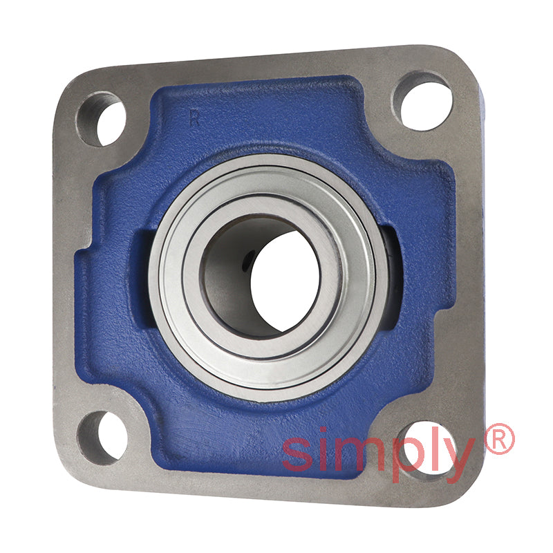 SNR UCF308 Metric Four Bolt Square Cast Iron Flange Housing with 40mm Bore Insert