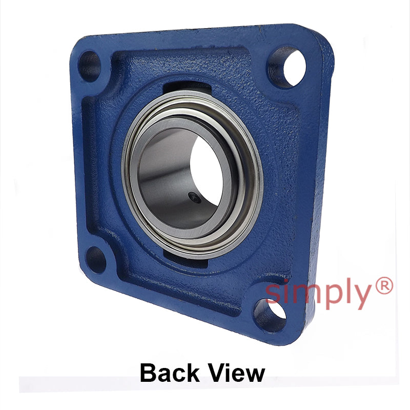 Challenge / FK UCF207 Metric Cast Iron Four Bolt Square Flange Housing with 35mm Bore Insert and Triple Lip Seal Ideal for Agricultural and Outdoor Use