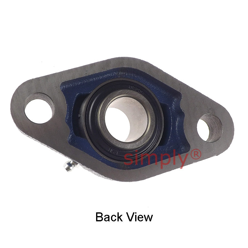 UCFL205 Metric Two Bolt Oval Cast Iron Flange Housing with 25mm Bore Insert