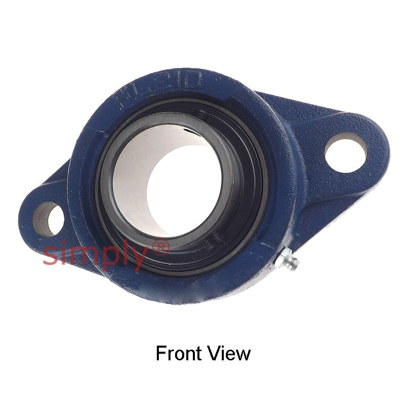 UCFL210 Metric Two Bolt Oval Cast Iron Flange Housing with 50mm Bore Insert