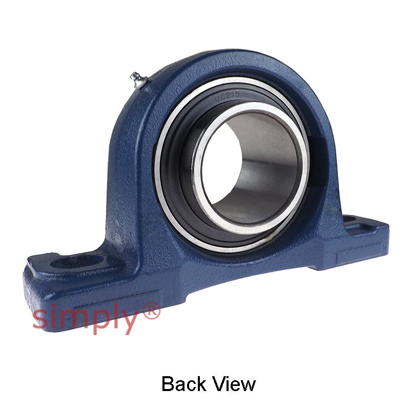 UCP215 Metric Cast Iron Two Bolt Pillow / Plummer Block Housing with 75mm Bore Insert 