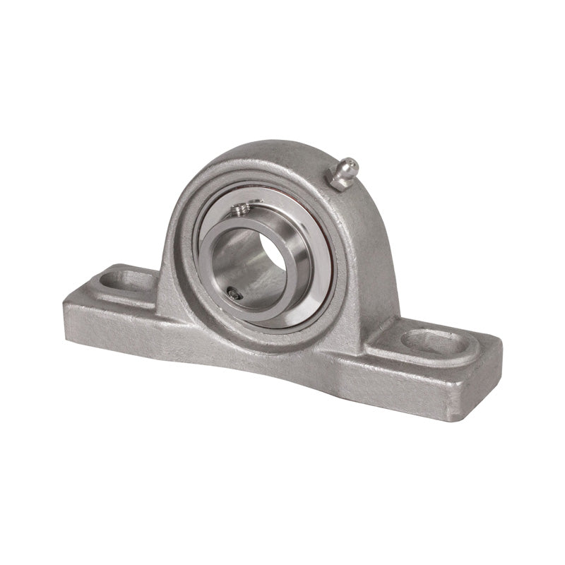 SSUCP204 Metric Stainless Steel Two Bolt Pillow / Plummer Block Housing with 20mm Bore Stainless Insert 