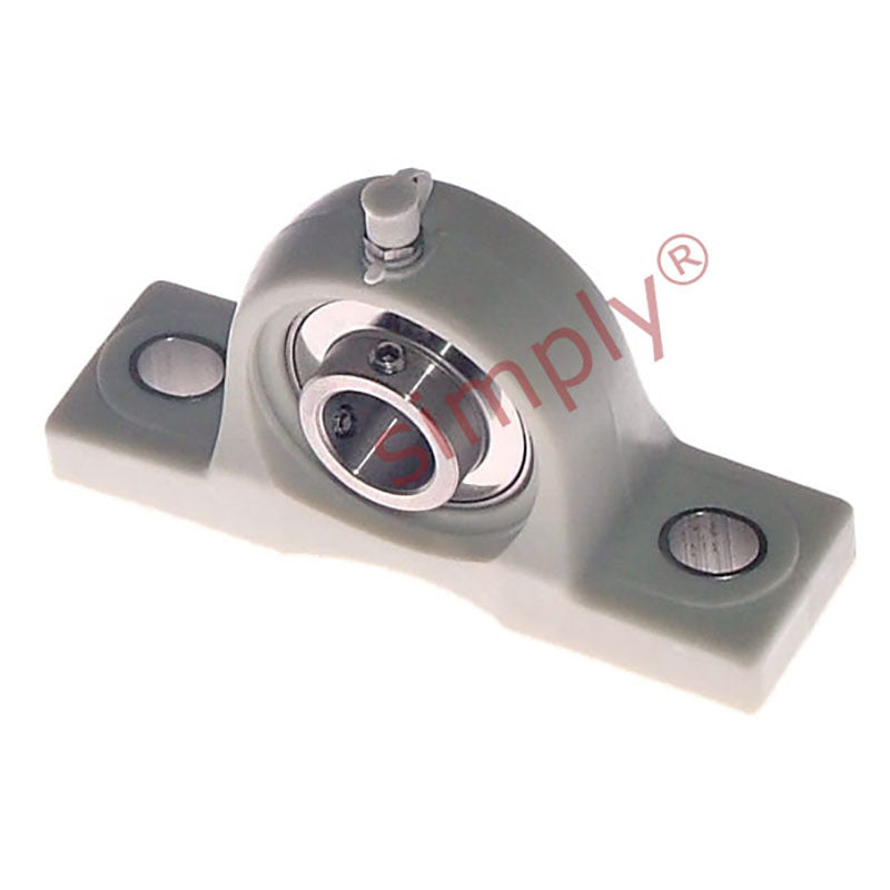 SUCPPL202 Metric Thermo Plastic Two Bolt Pillow / Plummer Block Housing with 15mm Bore Stainless Insert 