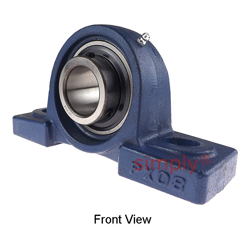 UCPX08 Metric Two Bolt Cast Iron Pillow / Plummer Block Housing with 40mm Bore Insert