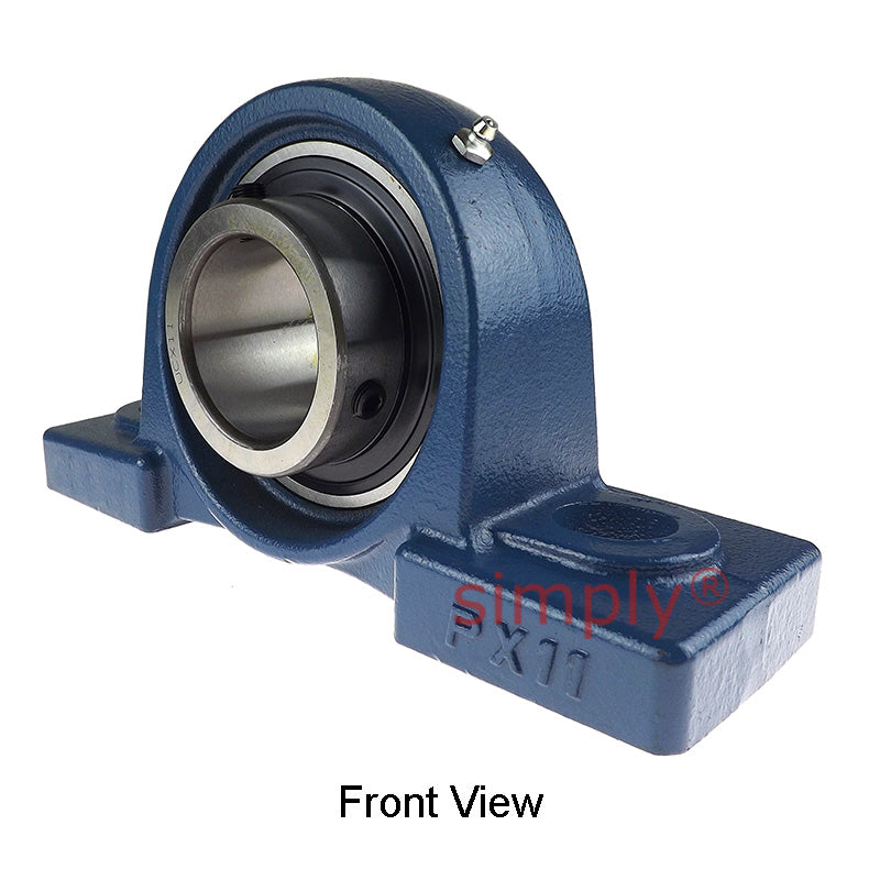 UCPX11 Metric Two Bolt Cast Iron Pillow / Plummer Block Housing with 55mm Bore Insert