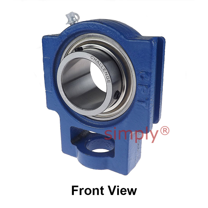 Challenge / FK UCT211 Metric Cast Iron Take Up Unit Housing with 55mm Bore Insert and Triple Lip Seal Ideal for Agricultural and Outdoor Use