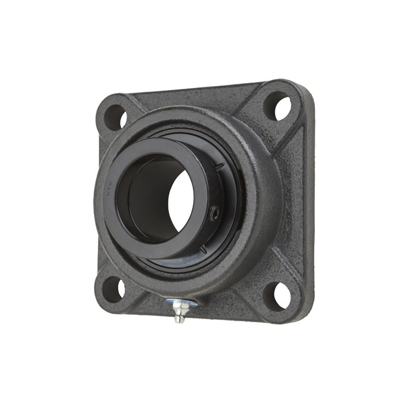 NTN UELF313-209D1W3 Imperial Four Bolt Square Cast Iron Flange Housing with 2-9/16 inch Bore Eccentric Collar Insert - Allow 2-3 Days
