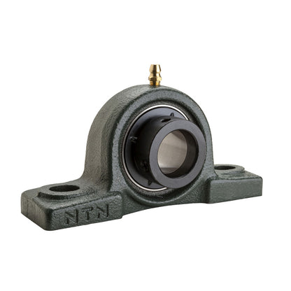 NTN UELP209D1W3 Metric Cast Iron Two Bolt Pillow / Plummer Block Housing with 45mm Eccentric Collar Insert - Allow 2-3 Days