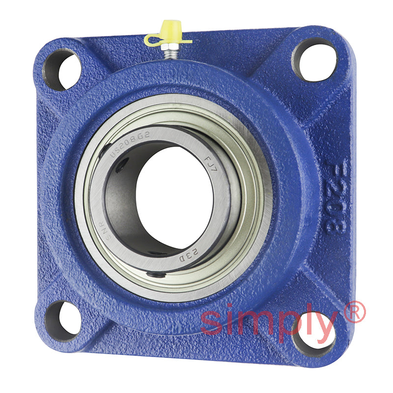 SNR USF208 Metric Four Bolt Square Cast Iron Flange Housing with 40mm Bore Insert