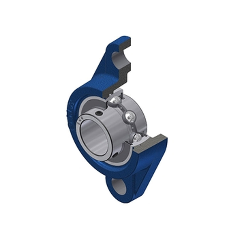 SNR USFL207 Metric Two Bolt Oval Cast Iron Flange Housing with 35mm Bore Insert