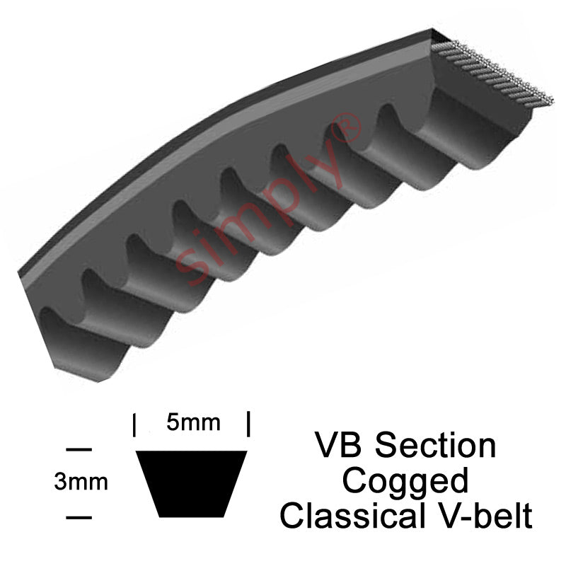 Optibelt VB-5x600-Li Cogged Classical 5mm Wide 3mm Deep V-Belt