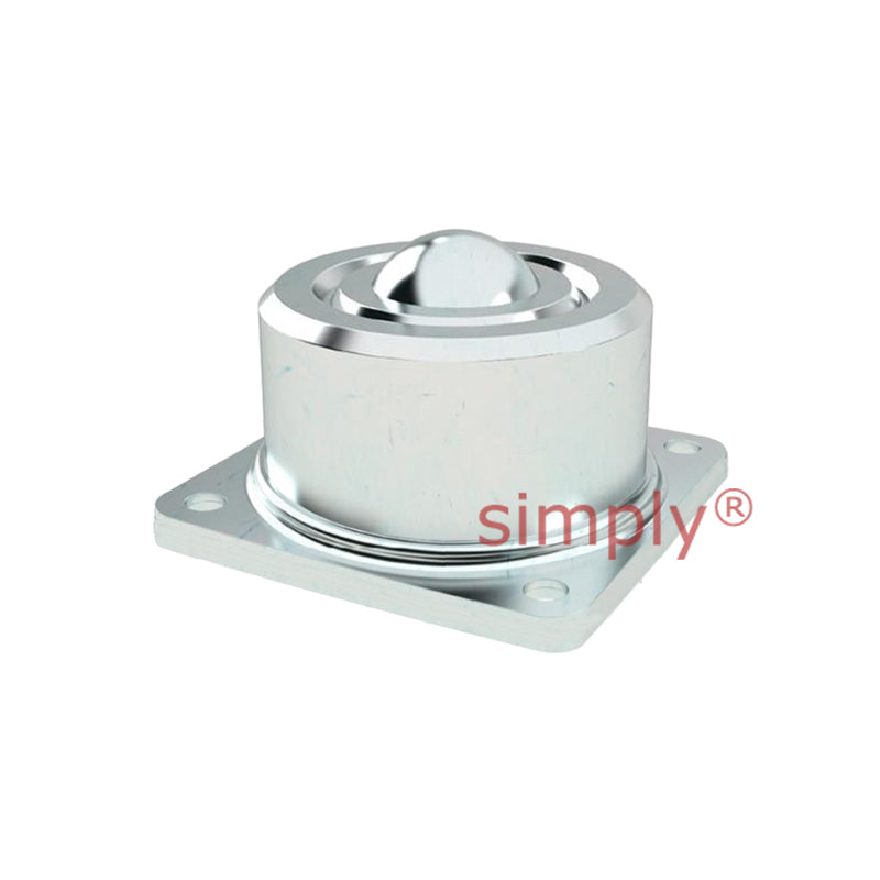 High-Performance High Capacity 4 Bolt Base Mounted Square Surface Ball Transfer Unit with 25.4mm Stainless Steel Ball - Load Capacity 160kg - Allow 2-3 Days