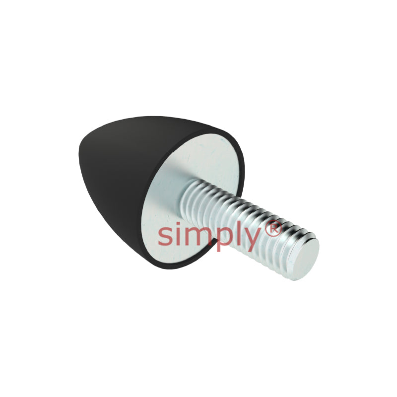 High-Performance Male Rubber Cone Bump Stop 60x60mm M12 Thread