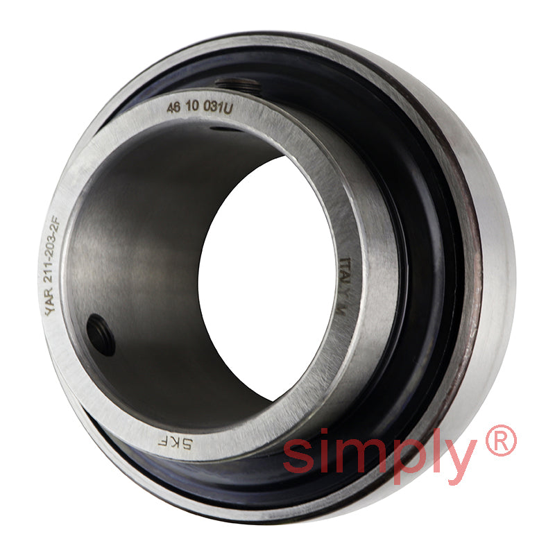 SKF YAR211-203-2F Grub Screw Type Bearing Insert 2-3/16 inch Bore 100mm Outside Diameter